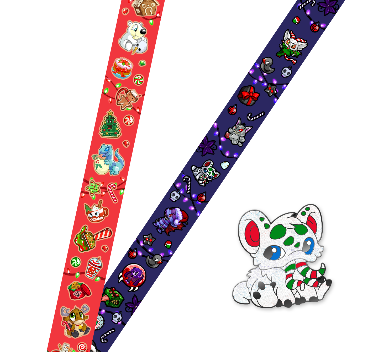 LE Neopet Naughy & Nice Holiday Lanyard + Mini Nedler What's Your