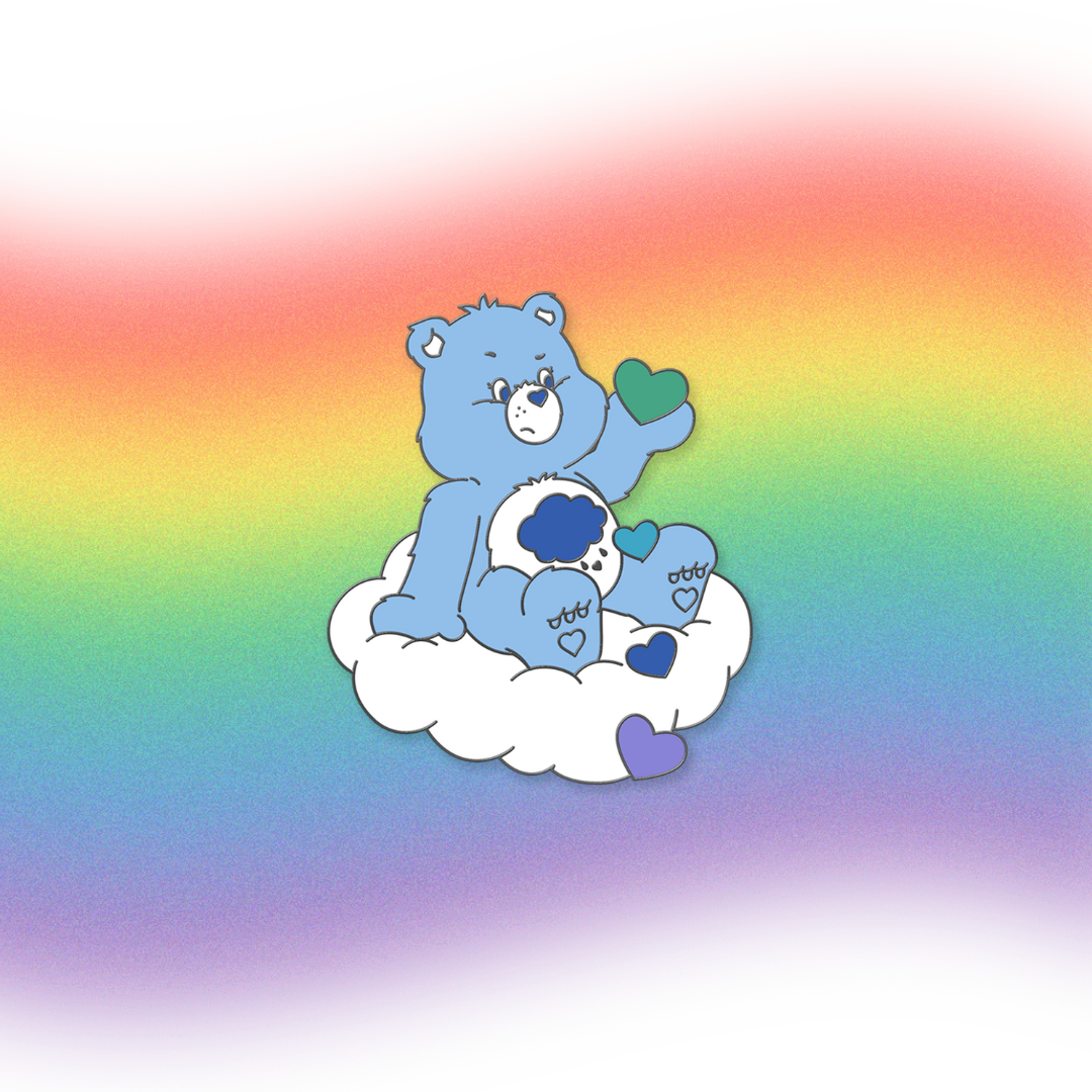 Grumpy Bear Pride Pin, Care Bears