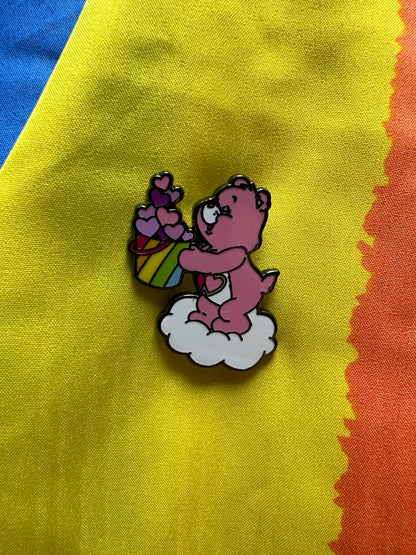 Love-A-Lot Bear Pride Pin, Care Bears