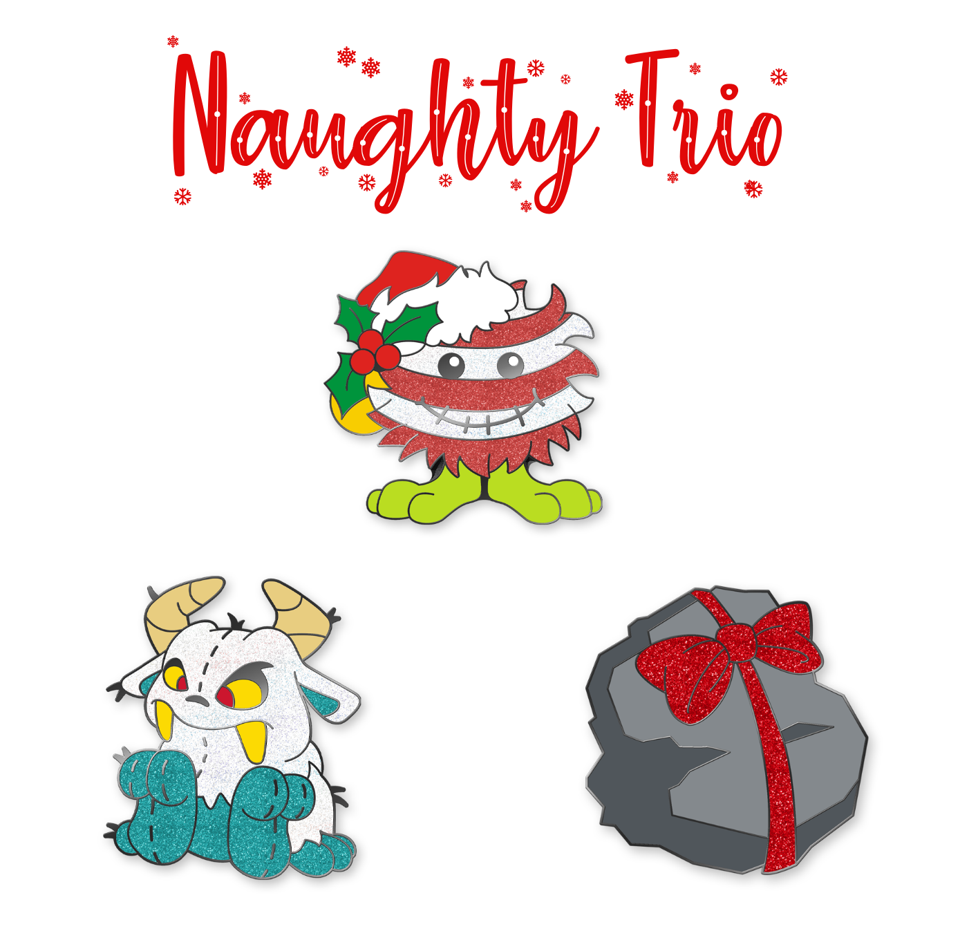 Neopet Holiday Naughty Trio Pin Set **PRE-ORDER**